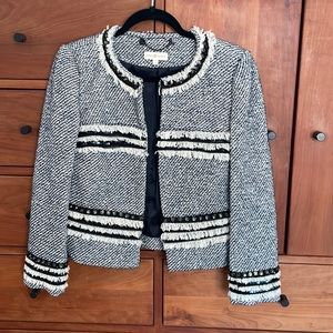 Tory Burch size 4 fringe tweed jacket